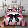 thumbnail image 1 of Erosebridal Lace Bow Coverlet Set Twin, Romantic Bowknot Bedding Set, Geometric Striped Decor 2pcs, 1 of 5