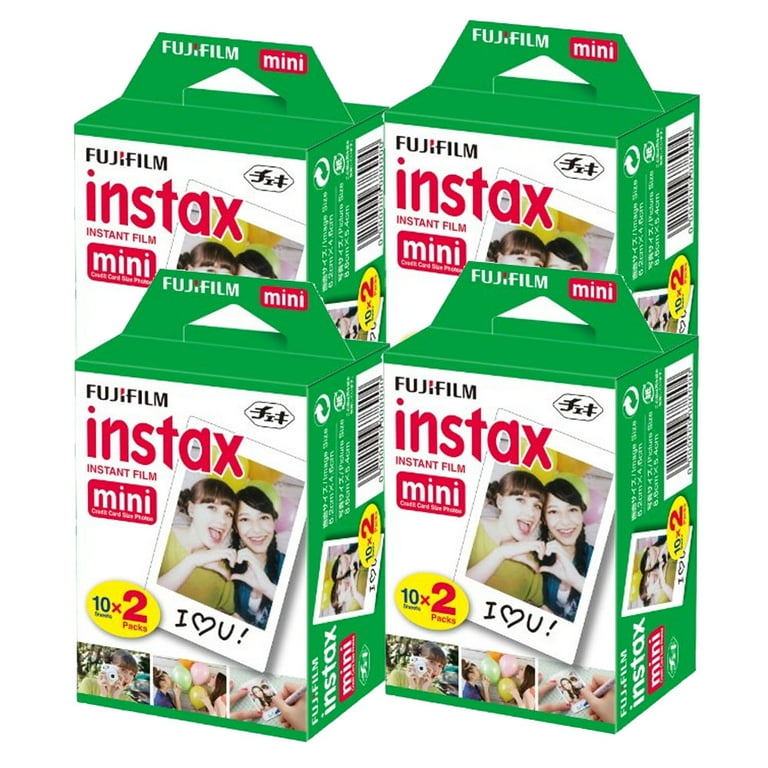 FujiFilm Instax Mini Camera Film - Polaroid Printer Film - 4 Pack of 20 |  Total - 80 Photo Sheets, Paper Hanging Frames, Corner Stickers| for  FujiFilm