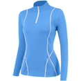 thumbnail image 4 of Women's Long Sleeve Workout Tops Zip Thumb Hole Athletic Running Sweatshirt Rash Guard Pullover, 4 of 7