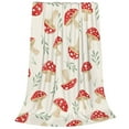 thumbnail image 2 of Pofeuu Cartoon Flat Mushrooms Print Ultra-Soft Micro Fleece Blanket,for Bed Or Sofa,All Season Throw Blankets Flannel Blanket-40"x30", 2 of 7