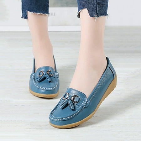 

Moccasin Flat Shoes For Women Soft Sole Casual Sandal Leather Breathable Comfortable Shoes