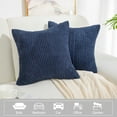 thumbnail image 7 of PiccoCasa 2Pcs Corduroy Cushion Covers Decorative Soft Throw Pillow Covers Navy Blue 18"x18", 7 of 7