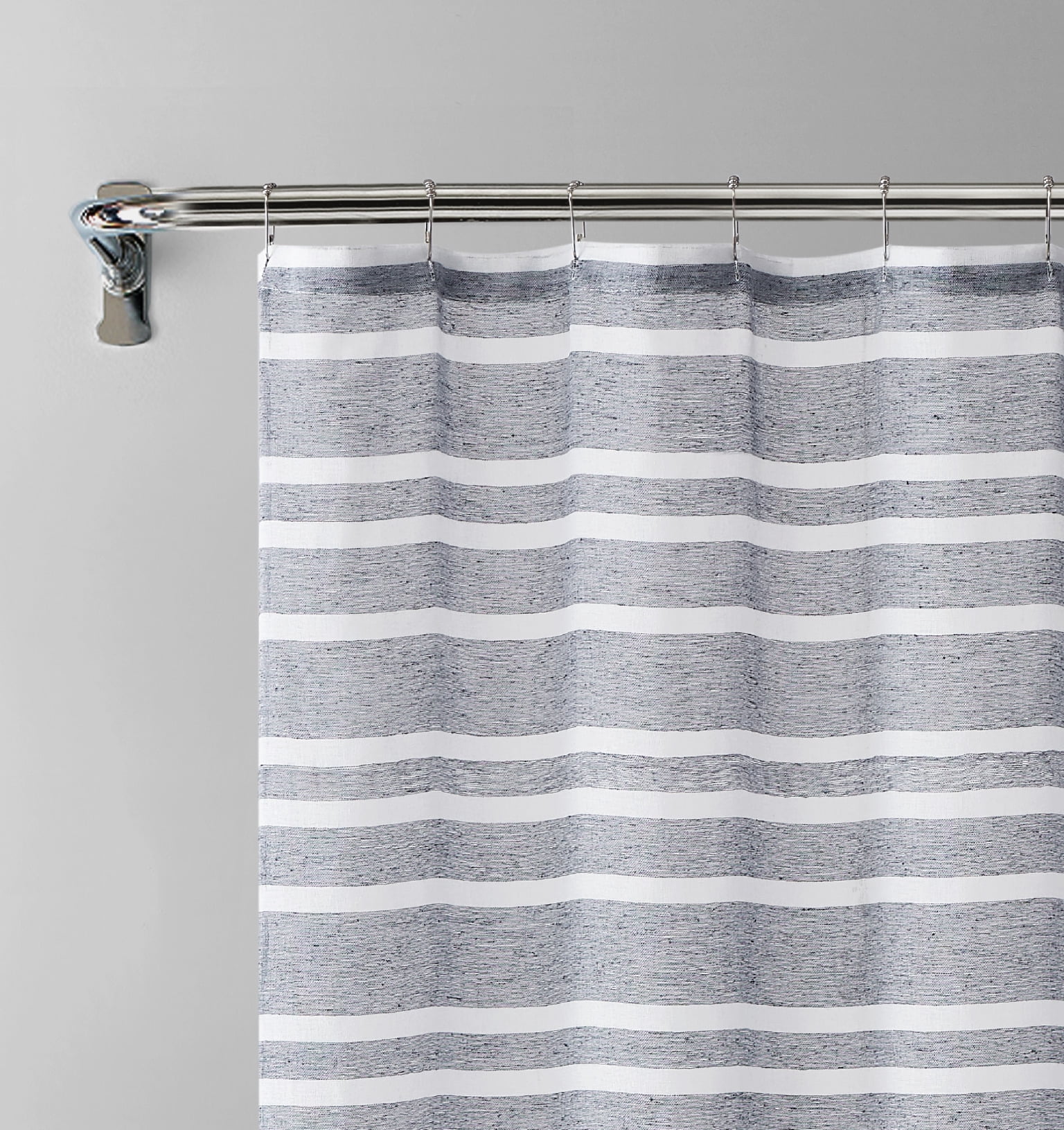 Dainty Home Naples Gray Striped Polyester Shower Curtain, 70" x 72"
