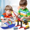 thumbnail image 2 of Set de vehículos de juguete CUTE STONE Crane & Cargo Ship con luces, 2 of 9