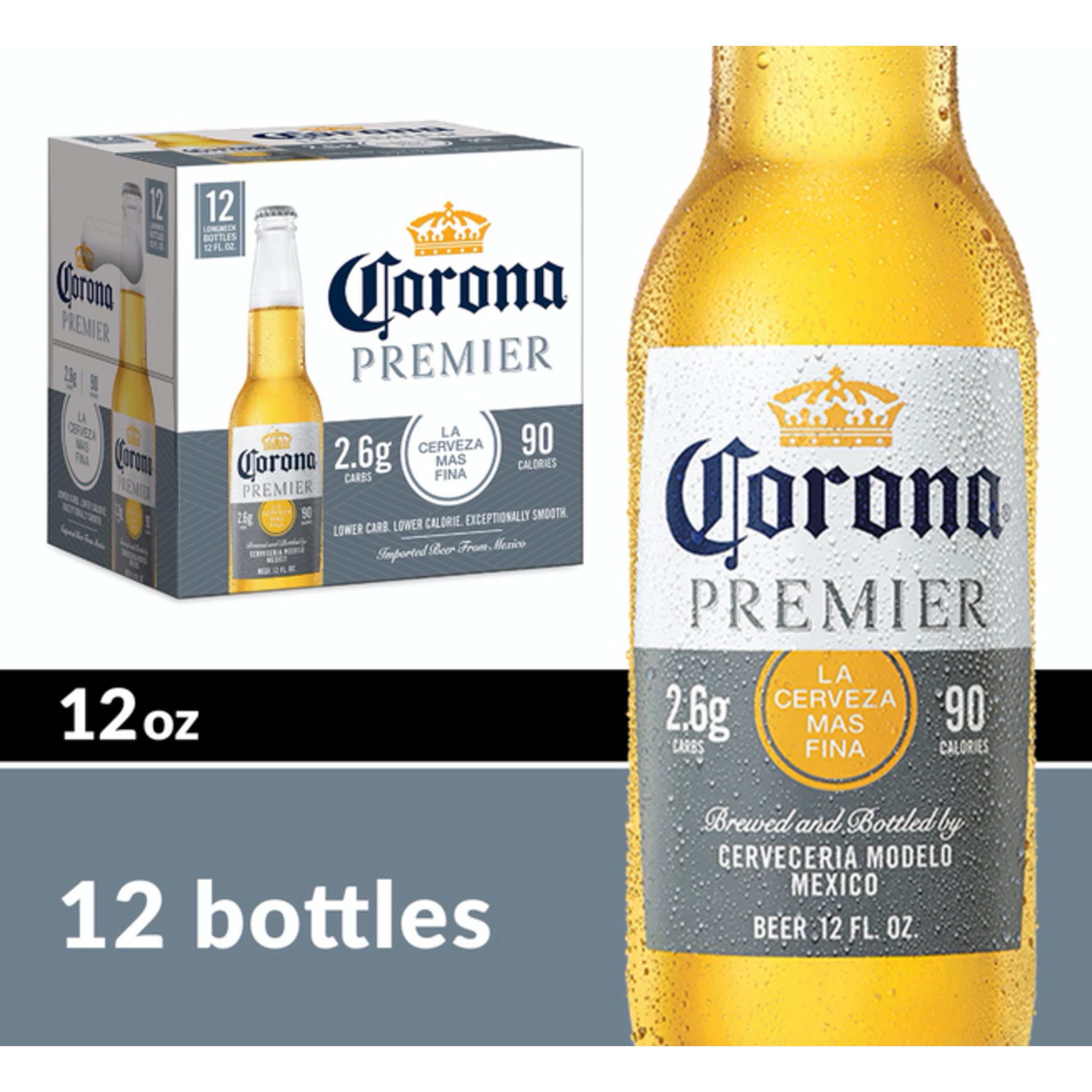Corona Premier Mexican Lager Light Beer, 12 Pack, 12 fl oz Bottles, 4.0