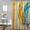 thumbnail image 2 of Creowell Feathers Fantasy Art Print Shower Curtain, Modern Bathroom Decor with Hooks, Polyester Fiber Background for Showers and Bathtubs 36x72, 2 of 7