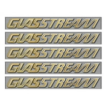 Glasstream Power Boat Stickers Brushed Metal Look - 10" long