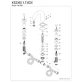 thumbnail image 3 of Kingston Brass KS2368DX Concord Two-Handle Deck Mount Roman Tub Faucet, Brushed Nickel, 3 of 4