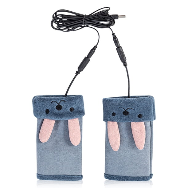 Matsuzay 1 par de guantes calefactables unisex para acampar, mitones de punto cálidos, recargables por USB, tamaño libre, suministros para el hogar con Type2 NO2 Matsuzay HA011726-05