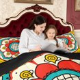 thumbnail image 4 of Erosebridal Yellow Blue Mandala Full Size Comforter Sets,Red White Motif Bedding Comforter Set,3pcs,1 Comforter and 2 Pillowcases,Black Reversible, 4 of 7