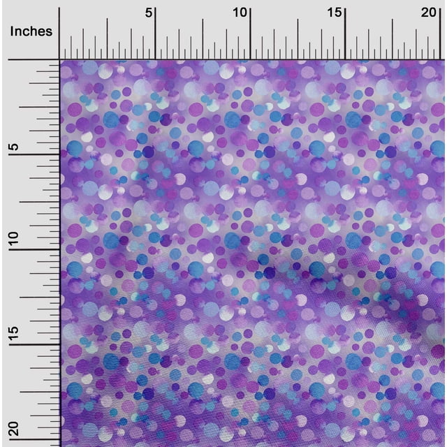 oneOone Polyester Lycra Purple Fabric Texture & Colorful Dots Sewing Material Print Fabric By The Yard 56 Inch Wide