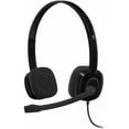 thumbnail image 1 of Refurbished Logitech 981-000587 H151 Stereo Headset with Microphone, Black, 1 of 6