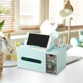 thumbnail image 6 of InsCrazy Clearance, Desktop Tissue Box Holders with Compartments Desktop Organizer Holders for Remote, Pen, Phone Desktop Storage Bathroom Organizers and Storage, 6 of 6