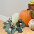 thumbnail image 4 of Guirnalda de hojas de eucalipto BLESIY Anillos de velas florales artificiales candelabro, 4 of 8