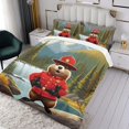 thumbnail image 3 of Castor Conjunto de sábanas temático, trío de piezas, cómodo y amigable con la piel, diseño único, regalo de decoración para el hogar para familiares, amigos y fans,173cm *218cm, 3 of 6