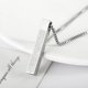 thumbnail image 1 of Nvzi Colgante de collar hecho a mano con columnas largas para una simplicidad y versatilidad personalizadas. Collar de acero de titanio (plata), 1 of 4