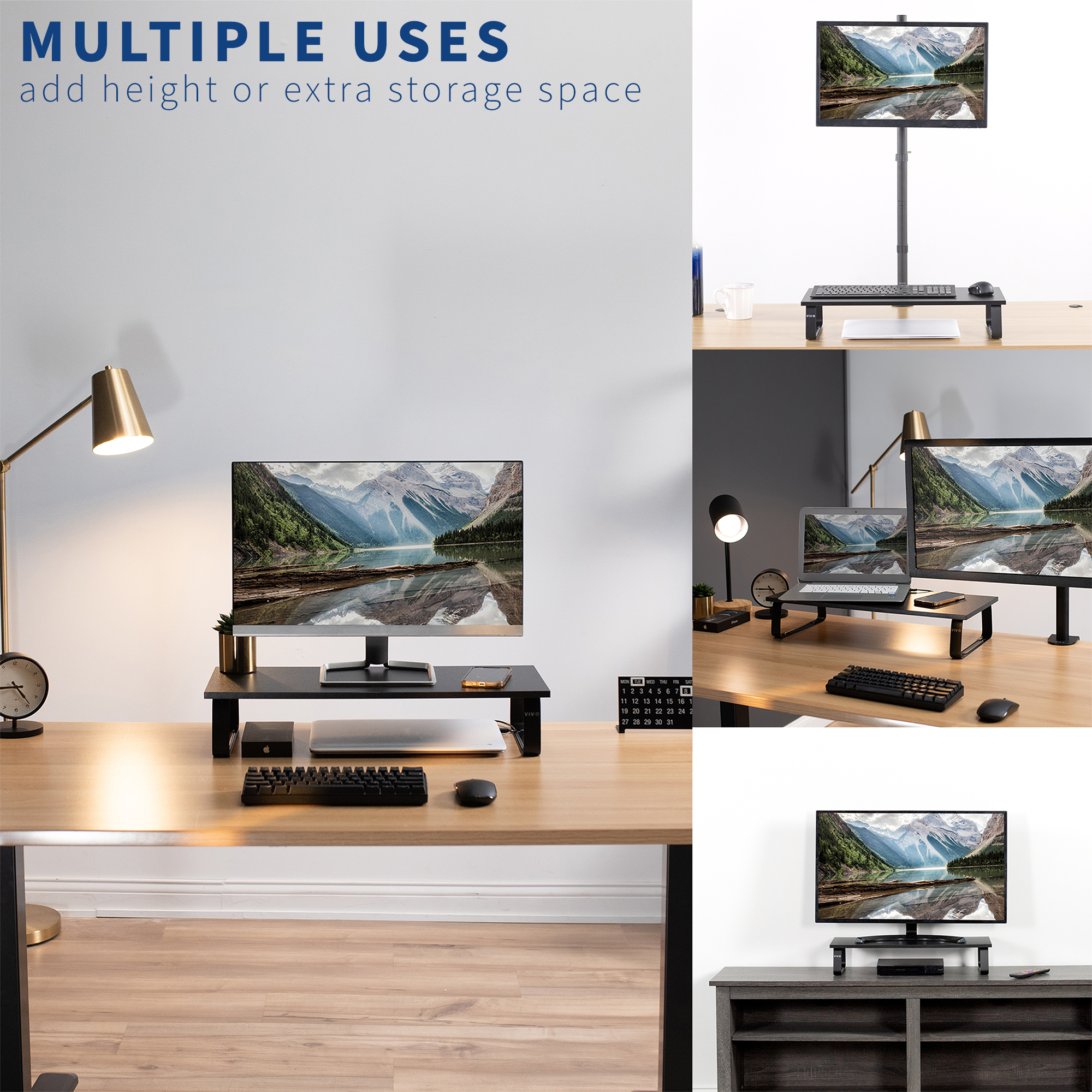 Vivo Black Wood 24" Monitor Riser Stand photo 4