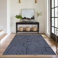 thumbnail image 4 of FairOnly 8'x10'Geometric Area Rug Washable Ultra Thin Non-Slip Pet Friendly Modern Striped Rug for Living Room Bedroom Kitchen，Blue, 4 of 7