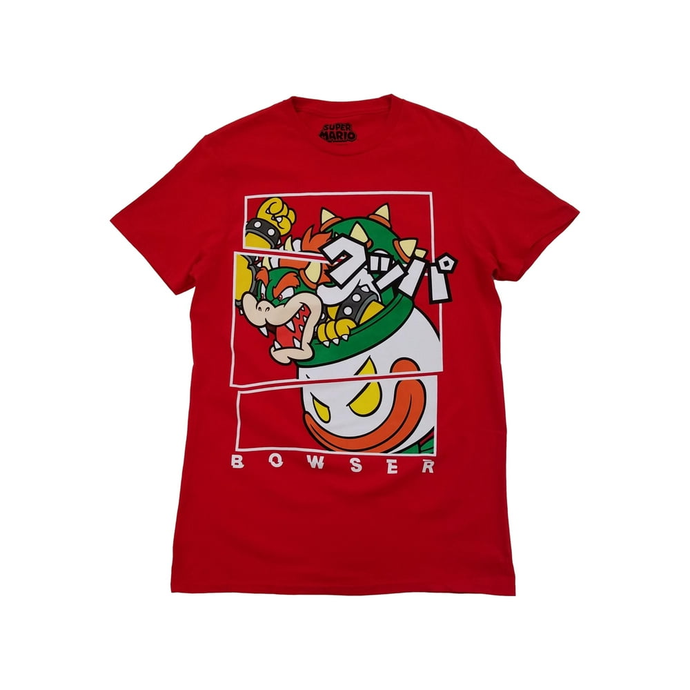 Super Mario Bros. Super Mario Mens Red Bowser Clown Copter Graphic