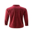 thumbnail image 2 of EIMELI Men Button Down Shirts Cual Long Sleeve Lapel Collar Solid Color Slim Fit Corduroy Tops for Autumn, 2 of 7