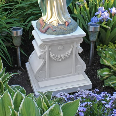 Design Toscano Classic Statuary Garden Plinth Base Riser Medium 12 Inch Polyresin Antique Stone
