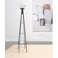 thumbnail image 2 of Gianni 70-inch 3-shelf Frosted Torchiere Floor Lamp Black, 2 of 3