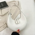 thumbnail image 4 of Half Moon Commute Bag Fashion Underarm Hobo Bag Solid Color for Weekend Vacation, 4 of 10