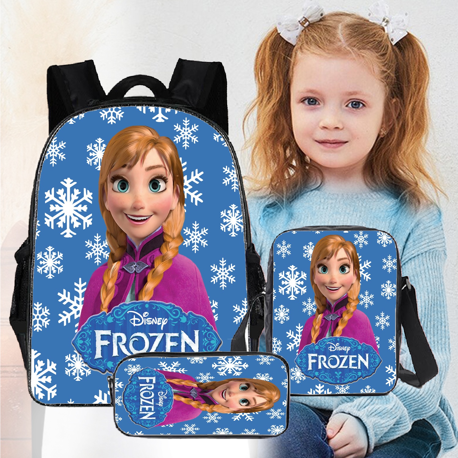 Set of 3 Frozen 2 Elsa Anna Backpacks For Teens,Preppy Backpack