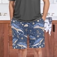 thumbnail image 6 of Men's Pajama Shorts Bottoms with Pockets Soft Lightweight Lounge Sleep Wear Blue Whales Star Seaweed, 6 of 6