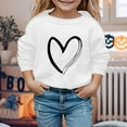 thumbnail image 2 of zbxnLI Toddler Boys Girls Sweatshirts Heart Printed Long Sleeve Crewneck Pullover Sweatshirt Valentine's Day Tops, 2 of 4