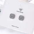 thumbnail image 2 of 18k White Gold Plated Hypoallergenic Cz Studs Earrings 925 Sterling Silver With Square Diamante Cubic Zirconia Stud Earrings Simulated Diamond Jewelry, 2 of 5