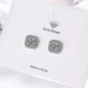 thumbnail image 2 of 18k White Gold Plated Hypoallergenic Cz Studs Earrings 925 Sterling Silver With Square Diamante Cubic Zirconia Stud Earrings Simulated Diamond Jewelry, 2 of 5