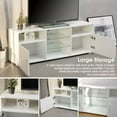 thumbnail image 3 of CoSoTower TV Stand for 32-60 Inch Tv, Modern Television Table Center Media Console with Drawer and LED Lights, Matt Entertainment Center for Living Game Room Bedroom., 3 of 8