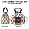 thumbnail image 5 of Pioneer Flower Floral Print Pattern Drawstring Lunch Bag Women - Drawstring Lunch Bag Insulated for Work Office - Stain-Resistant Large Lunchbags for Women with Multi-Pockets, 5 of 6