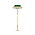 thumbnail image 5 of ANGARA Lab Grown 1 Ct Emerald-Cut Emerald Ring with Diamond Halo for Women in 14K Rose Gold (Size-7x5mm) | May Birthstone, Birthday, Anniversary, Jewelry Gift for Women | Lab-Grown Emerald Ring, 5 of 8