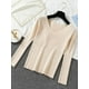 thumbnail image 4 of Suéter de manga larga para mujer, jersey básico con cuello en V, elástico, de punto, color liso, para otoño e invierno, novedad de 2024, 4 of 4