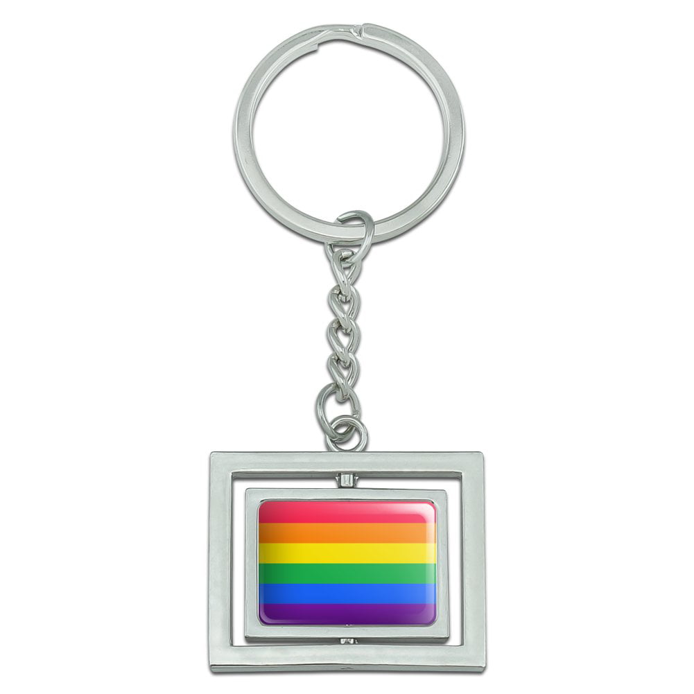 LGBT keychain Pride Gay Lesbian Rainbow keytag key ring men women Gift Keychain 
