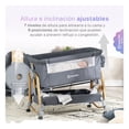 thumbnail image 4 of Cuna Colecho para Bebé Esquimal 2 en 1 , 7 Niveles de Altura, Inclinación Antirreflujo, Cesta de Almacenamiento (Gris), 4 of 7