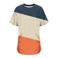 thumbnail image 3 of Fiudx Ofertas y Liquidaciones Camiseta de Manga Corta Grande con Cuello Redondo Plisada y Cintura de Manga Corta Informal a La Moda para Mujer, 3 of 5