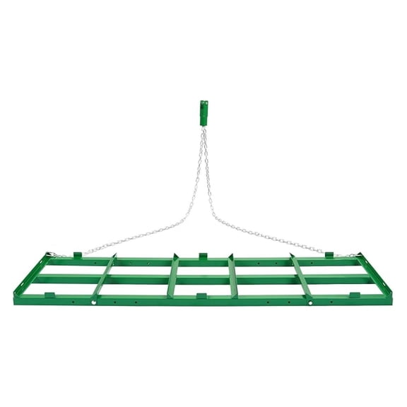 6FT Drag Driveway Grader Tow Behind Drag Lawn Leveling Rake for UTV ATV Tractor Mower Land Leveler Lawn Leveling Rake W/ 4FT Chain Steel Green Powder Coated