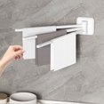 thumbnail image 7 of Joernso Rotating Towel Rack 3 Poles 180 Degree Rotation Wall-mounted Punch-free Bathroom Bath Ball Kitchen Dish Rag Utensil Holder Wardrobe Organizer, 7 of 7