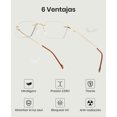 thumbnail image 4 of Cyxus Blue Light Glasses Frameless Rectangle para hombres y mujeres Anti Eye Strain Block Ultraviolet Clear Lenses Cyxus Style, 4 of 9