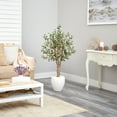 thumbnail image 4 of Nearly Natural 53" Olive Artificial Tree in White Planter, 4 of 4