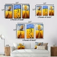 thumbnail image 4 of Designart "Country Road Amidst Golden Blossoms II" Meadow Framed Wall Art Set Of 3 - Yellow Traditional Frame Canvas Set For Living Room Decor, 4 of 6