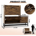 thumbnail image 3 of Shoe Cabinet with Bench, Farmhouse Narrow Slim Shoe Storage Cabinet 2 Flip Drawers for Entryway Hallway Living Room,Antiseptic Wood, 3 of 7