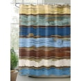thumbnail image 2 of Vintage Shower Curtain, Farmhouse Blue Brown Wood Grain Country Style Waterproof Shower Curtain Set with 12 Hooks Lightweight Washable Fabric Shower Curtains for Bathroom 72x72 Inches, 2 of 6