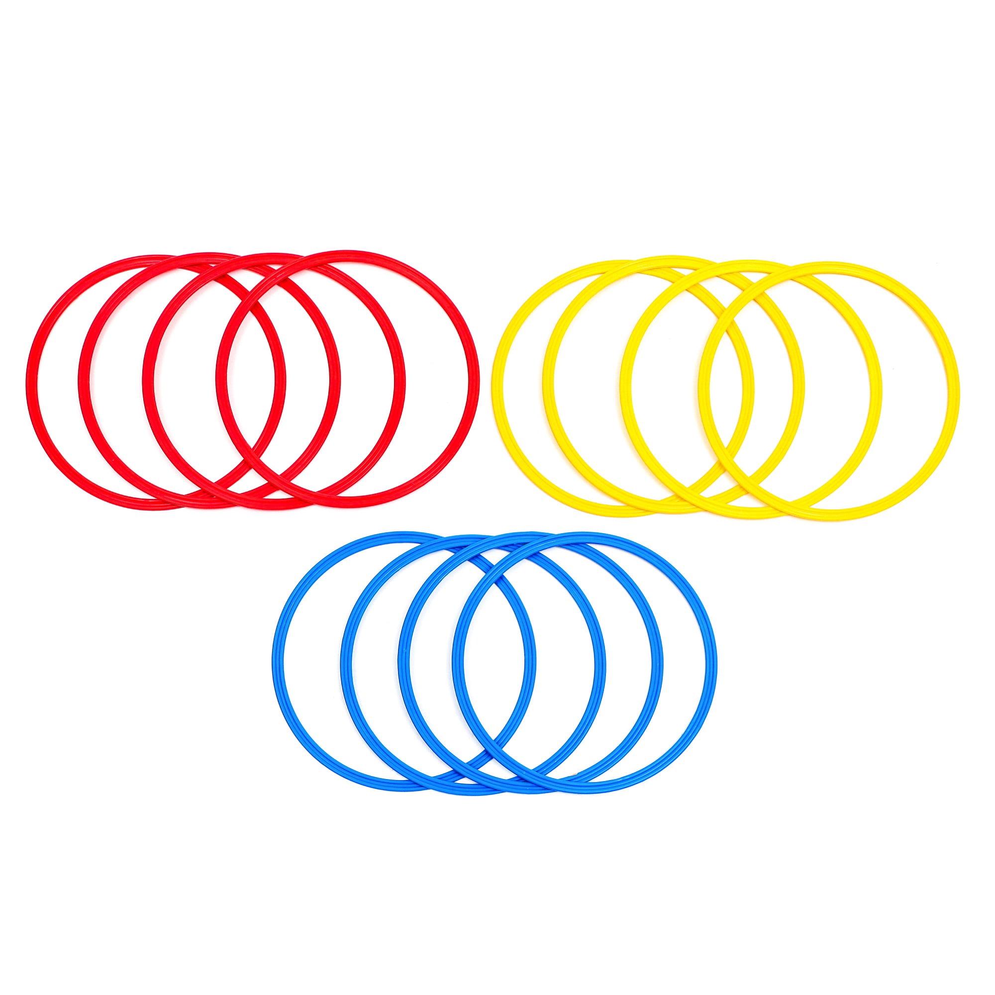 Trademark Innovations Speed & Agility Training 12" Rings + Carrying Case (Pack of 12, Red, Yellow & Blue)