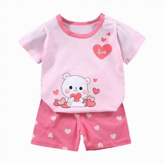 2T-3T Boys 2-Piece Summer Outfit Short Sleeve T-Shirt Shorts Set Toddler Baby Clothes