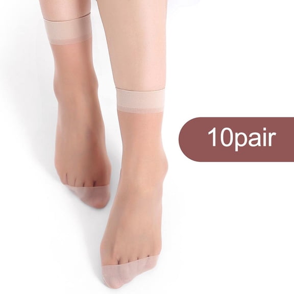 10 Pairs Ultrathin Summer Socks for Women, Breathable Nylon Silk Ankle Socks, Lightweight & Elastic, All-Season Wear