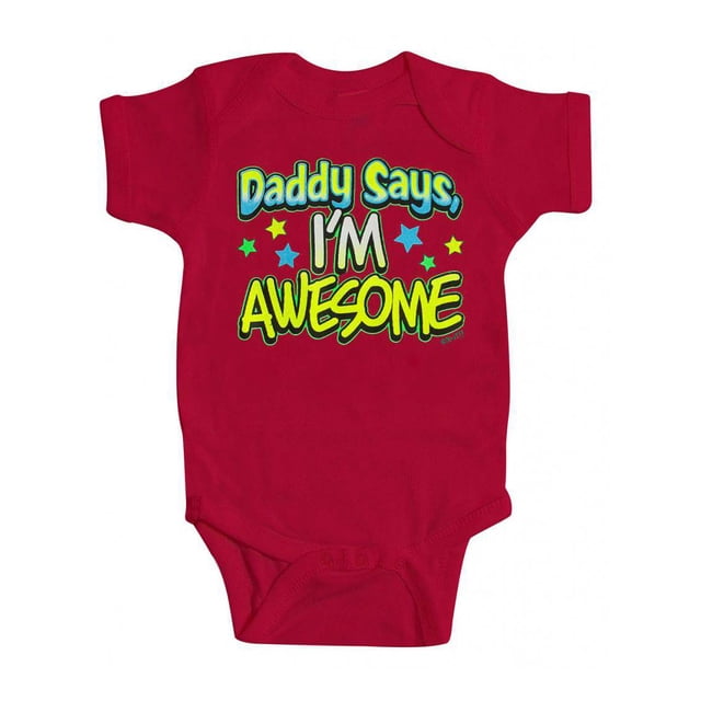 Toddlers "Daddy Says, I'm Awesome" Bodysuit - Red - 18 Months